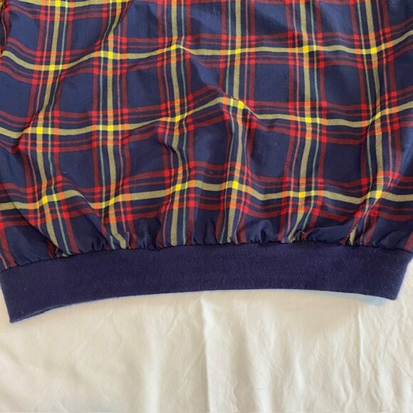 VINTAGE 90s Izod Blue Plaid Pullover Windbreaker Medium - Picture 4 of 10